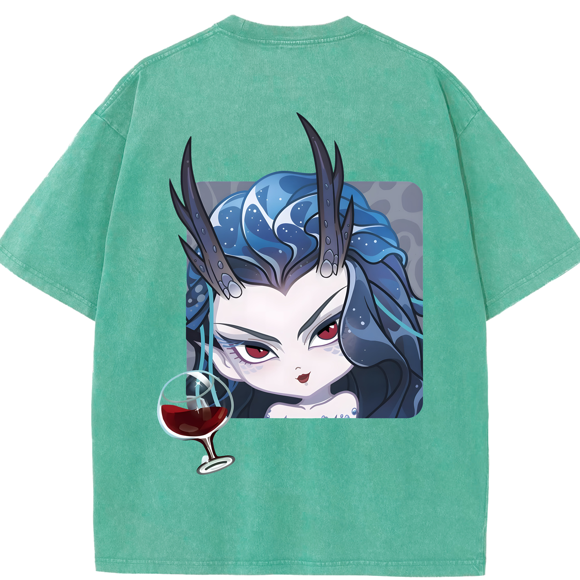 （画像用） Ne Zha 2 ナタ 魔童の大暴れ 綿100% ヴィンテージ風 半袖Tシャツ（背面プリント）